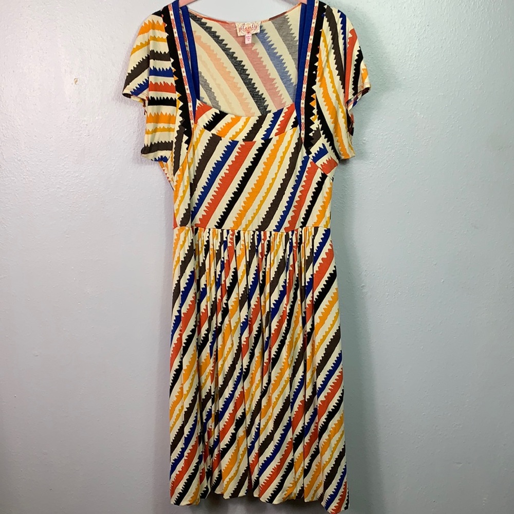 Plenty by Tracy Reese Multicolor Zigzag Midi Dress